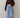 The Linen Crop Stripe Pant in Corn Flower